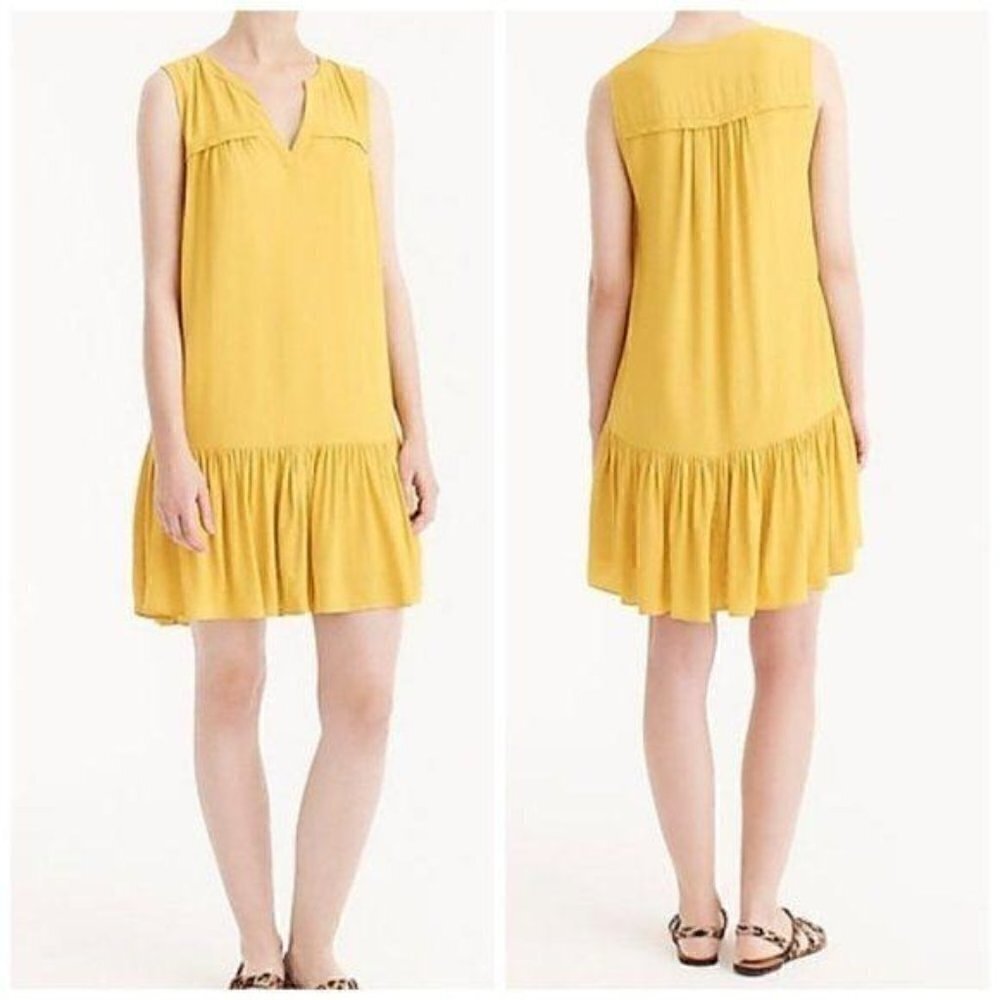 J. Crew Ruffle-hem sleeveless shift dress  size XS